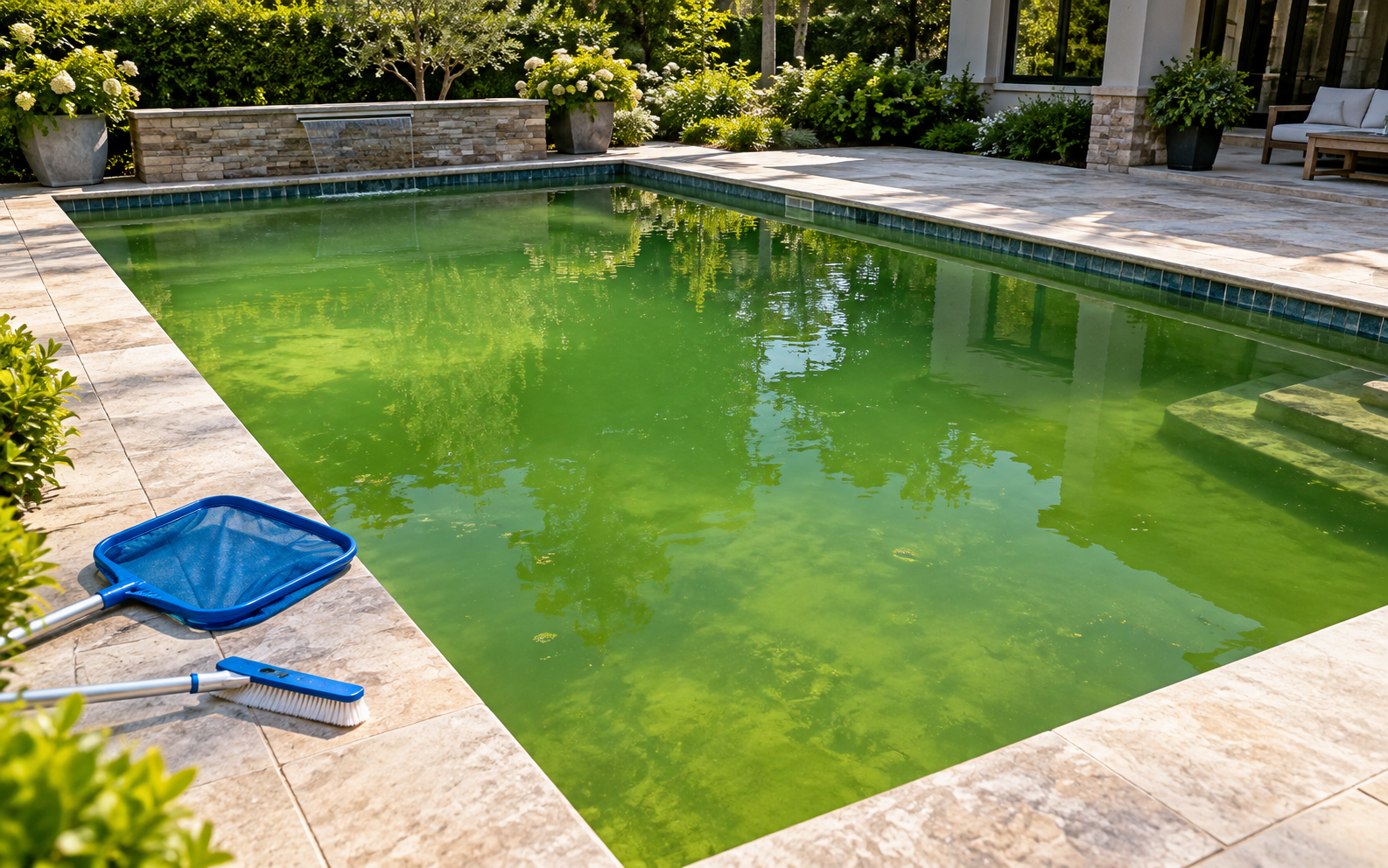Piscina verde: por que acontece e como recuperar a água passo a passo